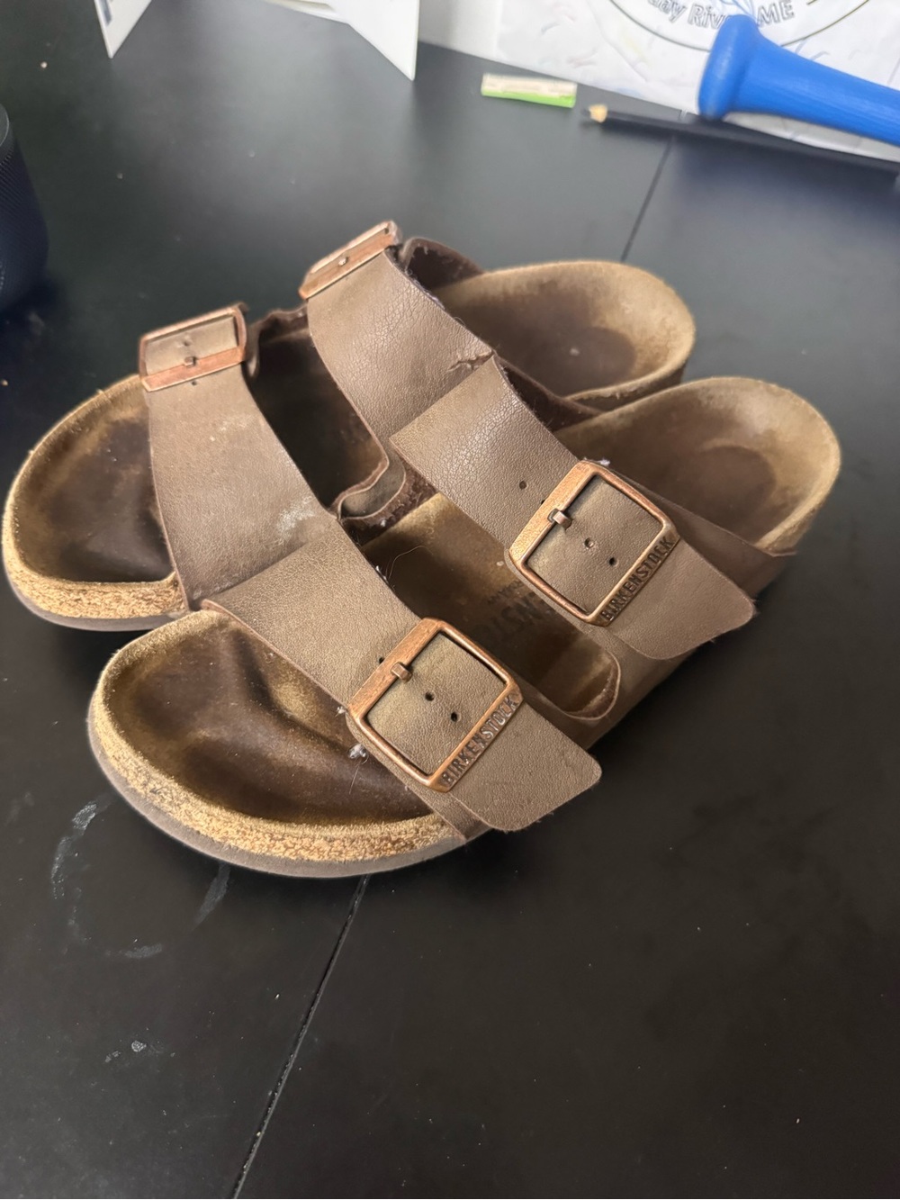 Brown Double-Buckle Sandals - Classic Slip-On Comfort